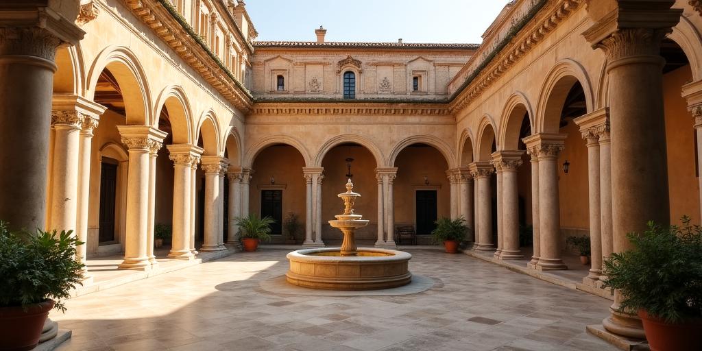 Particolare architettonico di un cortile romano del XVI secolo